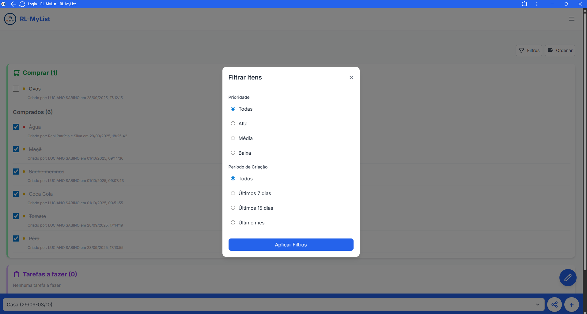 Ilustração de filtros e prioridades